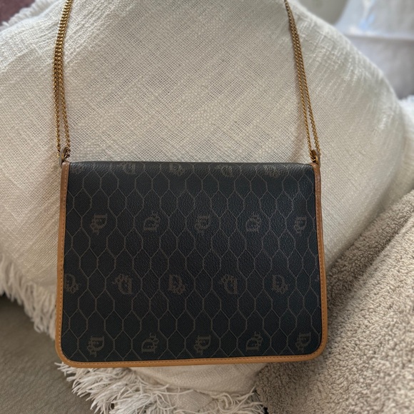 SOLD - Authentic Christan Dior Black and Brown Chain Shoulder Bag - Picture 4 of 11